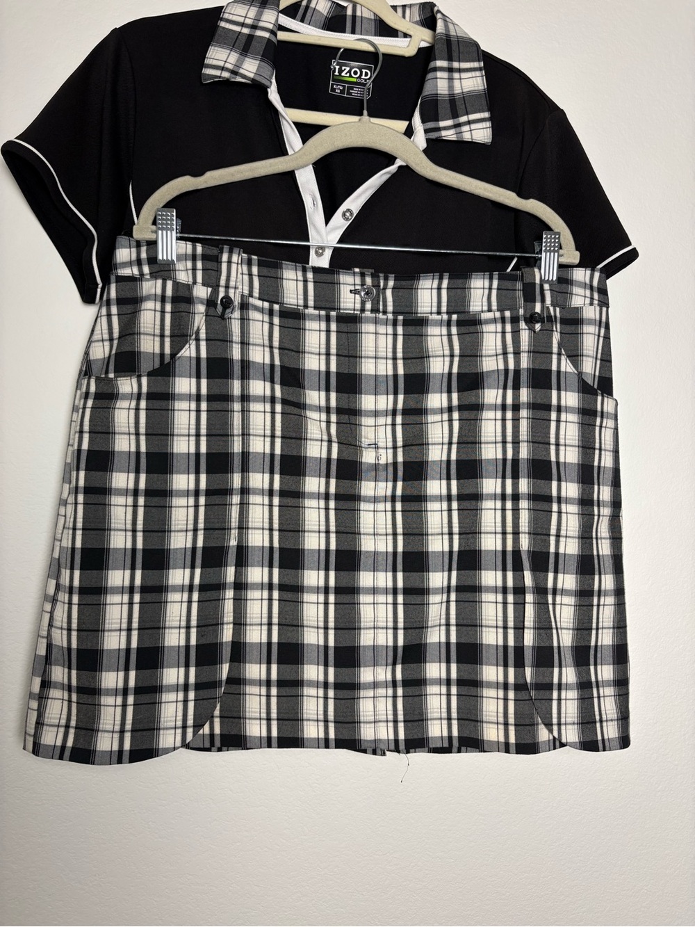 IZOD Golf Women's Two-Piece Plaid Skort and Polo Set